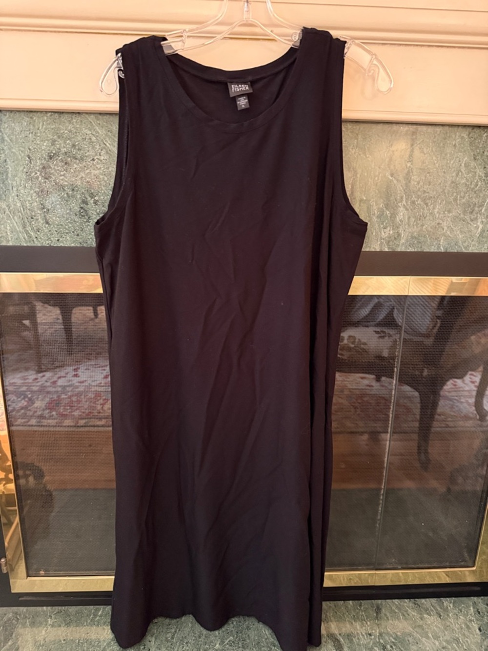 Eileen Fisher Black Sleeveless Midi Dress